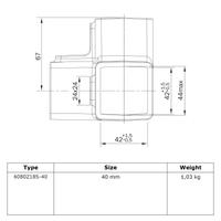 Doos Drieweg kniestuk 90° - zwart - vierkant - 25 mm (50 stuks)